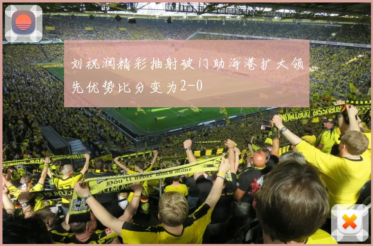 刘祝润精彩抽射破门助海港扩大领先优势比分变为2-0
